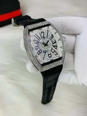 Diamond Stone Men's Luxury Fashion Watch, (Working Date & Premium Textured Strap) thumbnail 10