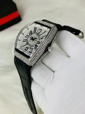 Diamond Stone Men's Luxury Fashion Watch, (Working Date & Premium Textured Strap) thumbnail 2