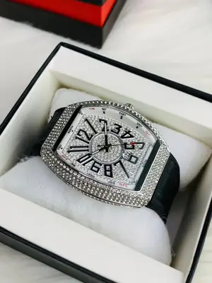 Diamond Stone Men's Luxury Fashion Watch, (Working Date & Premium Textured Strap) thumbnail 4