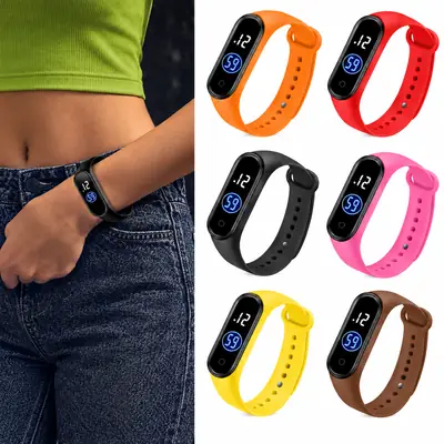 Premium Digital Display Silicone Wristband Watch