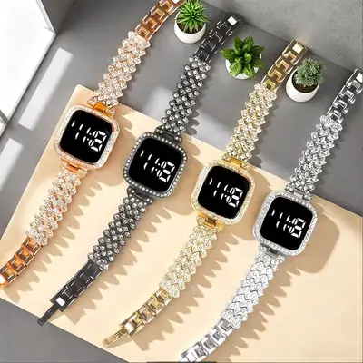 Digital Display Women's Bracelet Square Touch Watch thumbnail 2