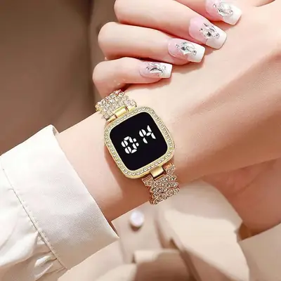 Digital Display Women's Bracelet Square Touch Watch thumbnail 4