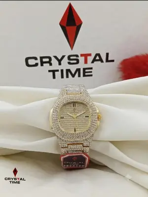 Stainless Steel Diamond Stone Watch For Women's With Butterfly Lock thumbnail 2