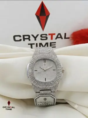 Stainless Steel Diamond Stone Watch For Women's With Butterfly Lock thumbnail 3