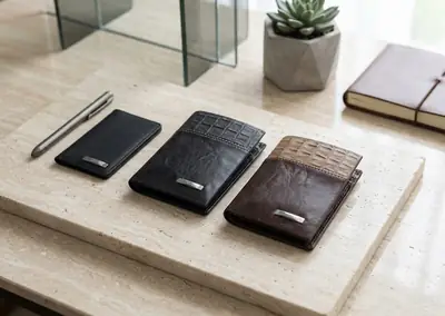 Men's Double Fold Crocodile Design Wallet  thumbnail 2