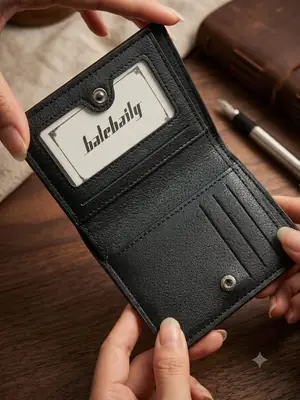 Men's Double Fold Crocodile Design Wallet  thumbnail 4