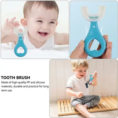 Easy-Grip U-Shaped Silicone Kids Toothbrush for Deep Cleaning (2-12 Years)