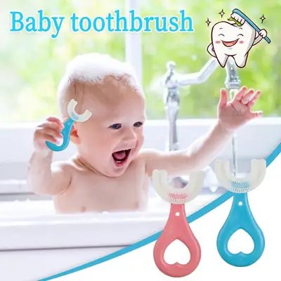 Easy-Grip U-Shaped Silicone Kids Toothbrush for Deep Cleaning (2-12 Years) thumbnail 3