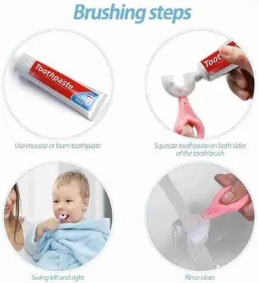 Easy-Grip U-Shaped Silicone Kids Toothbrush for Deep Cleaning (2-12 Years) thumbnail 8