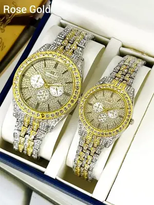 Stainless Steel Diamond Stone Couple Watches  thumbnail 2