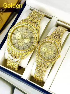 Stainless Steel Diamond Stone Couple Watches  thumbnail 5