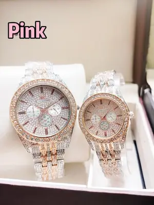 Stainless Steel Diamond Stone Couple Watches   thumbnail 3