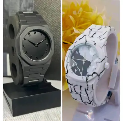PACK OF 2 AURA Watch Mix Colour Men's Imported Quality Watch