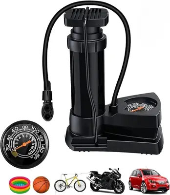 Manual Foot Pump Air Inflator For Car Bike Cycle Ball Tyre