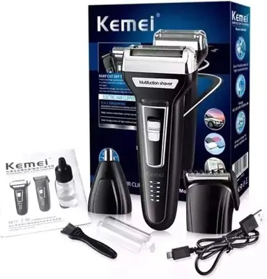 PACK OF 2PC Foil Blade Unisex Hair Trimmer Kemei 6558 3 In 1