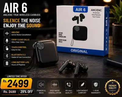 AIR 6 ORIGINAL Long-Lasting Battery With Fast Charge Earbuds