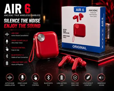 AIR 6 ORIGINAL Long-Lasting Battery With Fast Charge Earbuds