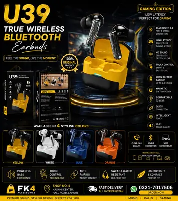 U 39 Long-Lasting Battery With Fast Charge 123 Earbuds