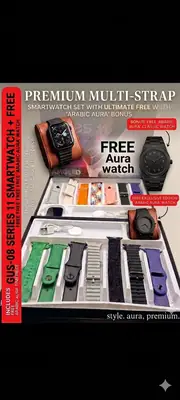 Ultra 3 Smart Watch 7 Straps With Arabic Aura Watch For Men