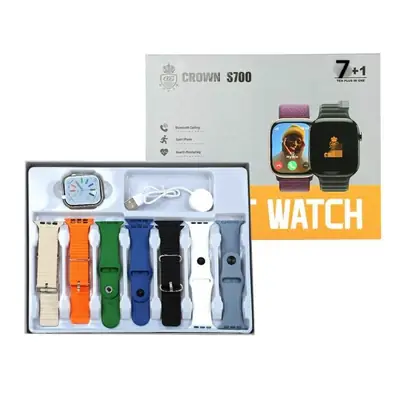 Ultra Crown S700 Smart Watch 7 Straps Set Bluetooth Calling