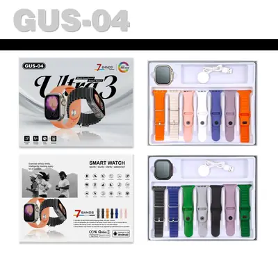 GUS-02 Smart Watch Ultra Edition Multi Colors 7 Straps