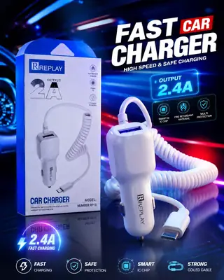PACK OF 2 3 in 1 Car Charging Adapter 100 1