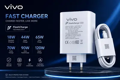 3 in 1 Power Adapter 120 W Charger Vivo Pack Of Pack Of 1