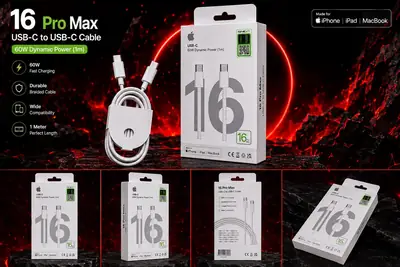 Cable 3 in 1 16 Pro Max C to C Cable Fast Charging cable