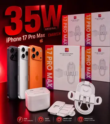 Original 35W 3 Pin Apple Super Fast Charger with C-C Cable