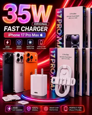 Elegant White 35W 2 Pin Apple PD Adapter with Data C Cable