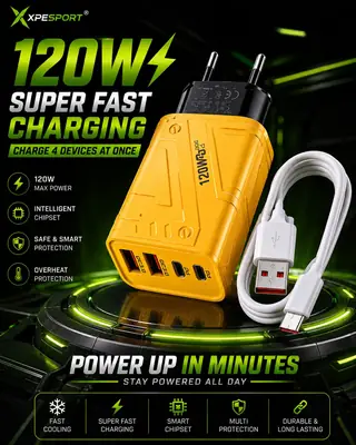 3 in 1 Mobile Phone Charger 120W Pack Of Pack Of 1