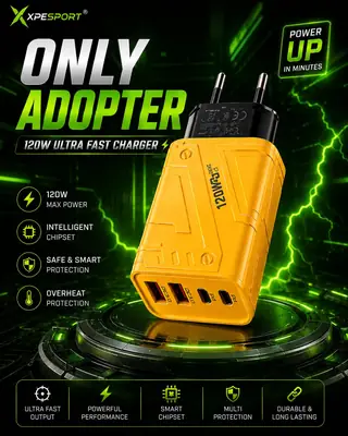 120W Multi Port Fast Charger 4 Ports Power Adapter