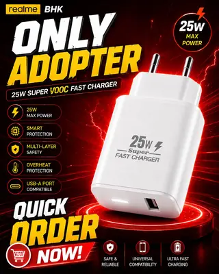 Realme Super VOOC 25W Fast Charger Adapter Only