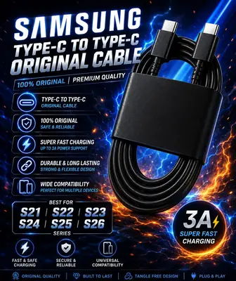 Pack Of 3 Samsung Galaxy Type C Cable Durable 