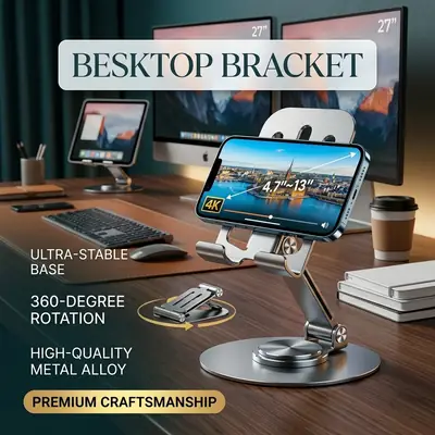 Adjustable Smartphone Stand Metal Desk Mount Holder