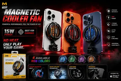 Mobile Heat Cooling Fan 5 RGB Phone Gaming Attachment