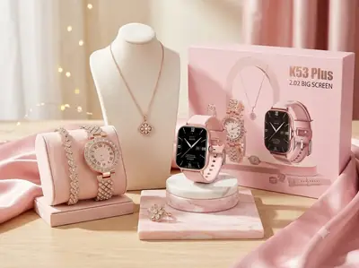K53 Plus 5-in-1  Smartwatch & Jewelry Gift Box Set for Women