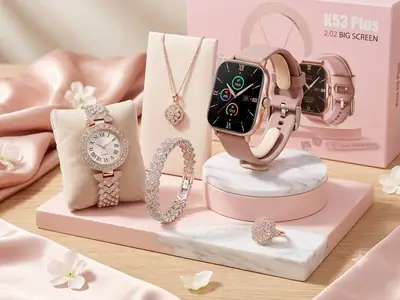 K53 Plus 5-in-1  Smartwatch & Jewelry Gift Box Set for Women thumbnail 4