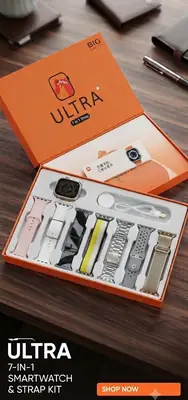 Ultra 7-in-1 Smartwatch Combo – Premium with 7 Straps  thumbnail 3