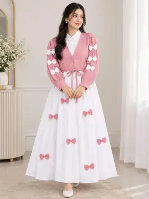 2 Pcs Women's Stitched Grip Plain Dress