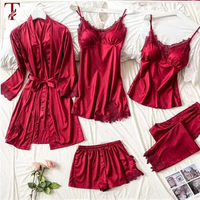 Jersey Lace Lightweight And Breathable Nightwear Set