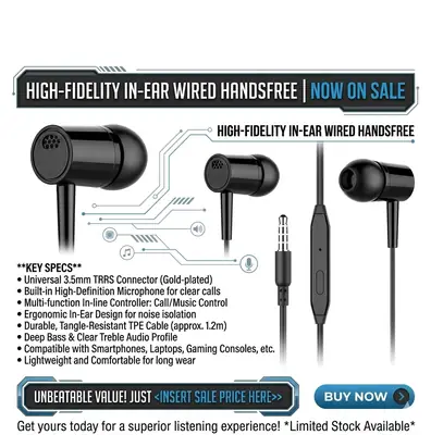 Clear Voice Wired Earphones Black