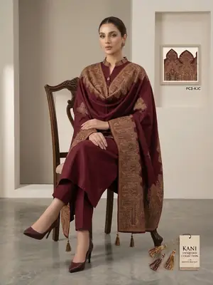 3 Pcs Women's Unstitched Plain Suit(F&f)