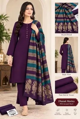 3 Pcs Women's Unstitched Plain Suit(A&C)
