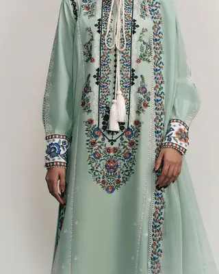 3 Pcs Women's Unstitched Embroidered Suit(nf)