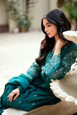 3 Pcs Women's Unstitched Embroidered Suit(skf)