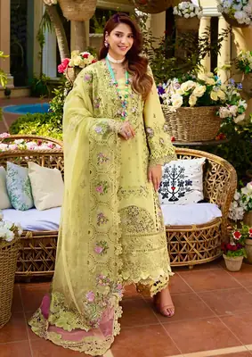 3 Pcs Women's Unstitched Chikankari Embroidered Suit(skf)