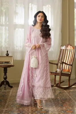 3 Pcs Women's Unstitched Embroidered Suit(skf)