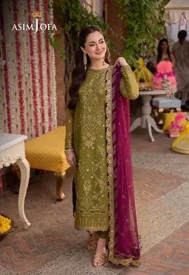 3 Pcs Women's Unstitched Embroidered Suit(mi)