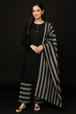 3 Pcs Women's Unstitched Printed Suit(bf)